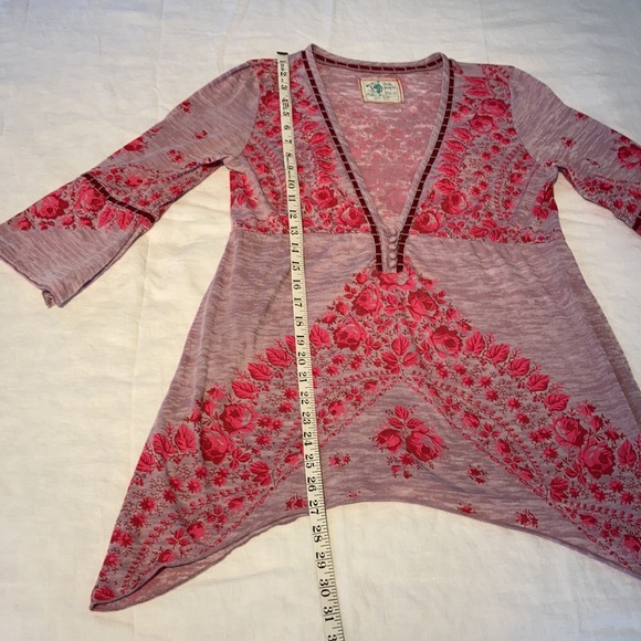 Free people boho tunic top floral romantic S - Picture 6 of 15